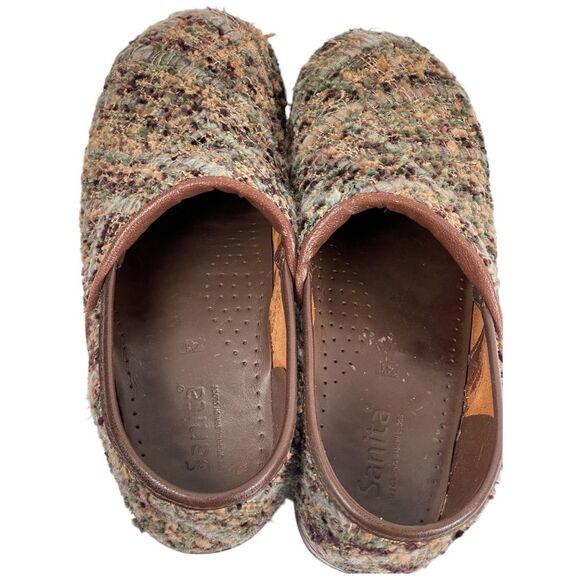 Sanita Danish Woven Green Tweed Nursing Work Clogs Women's Size 41 - Picture 5 of 10